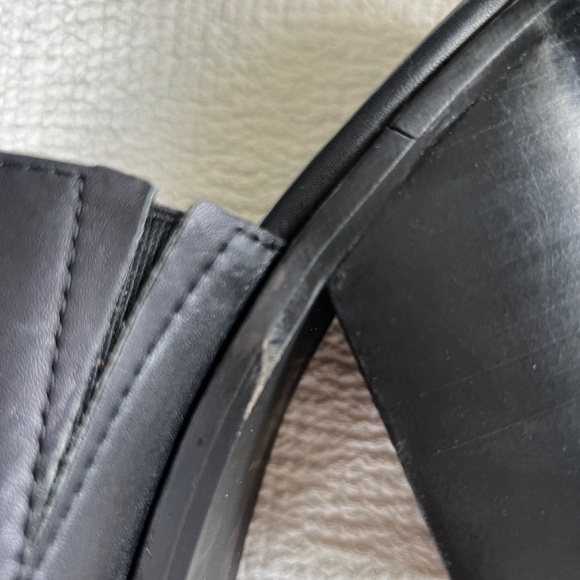 Steve Madden Krizia used black leather mule chunky block heel sandal size 11 - Picture 11 of 15